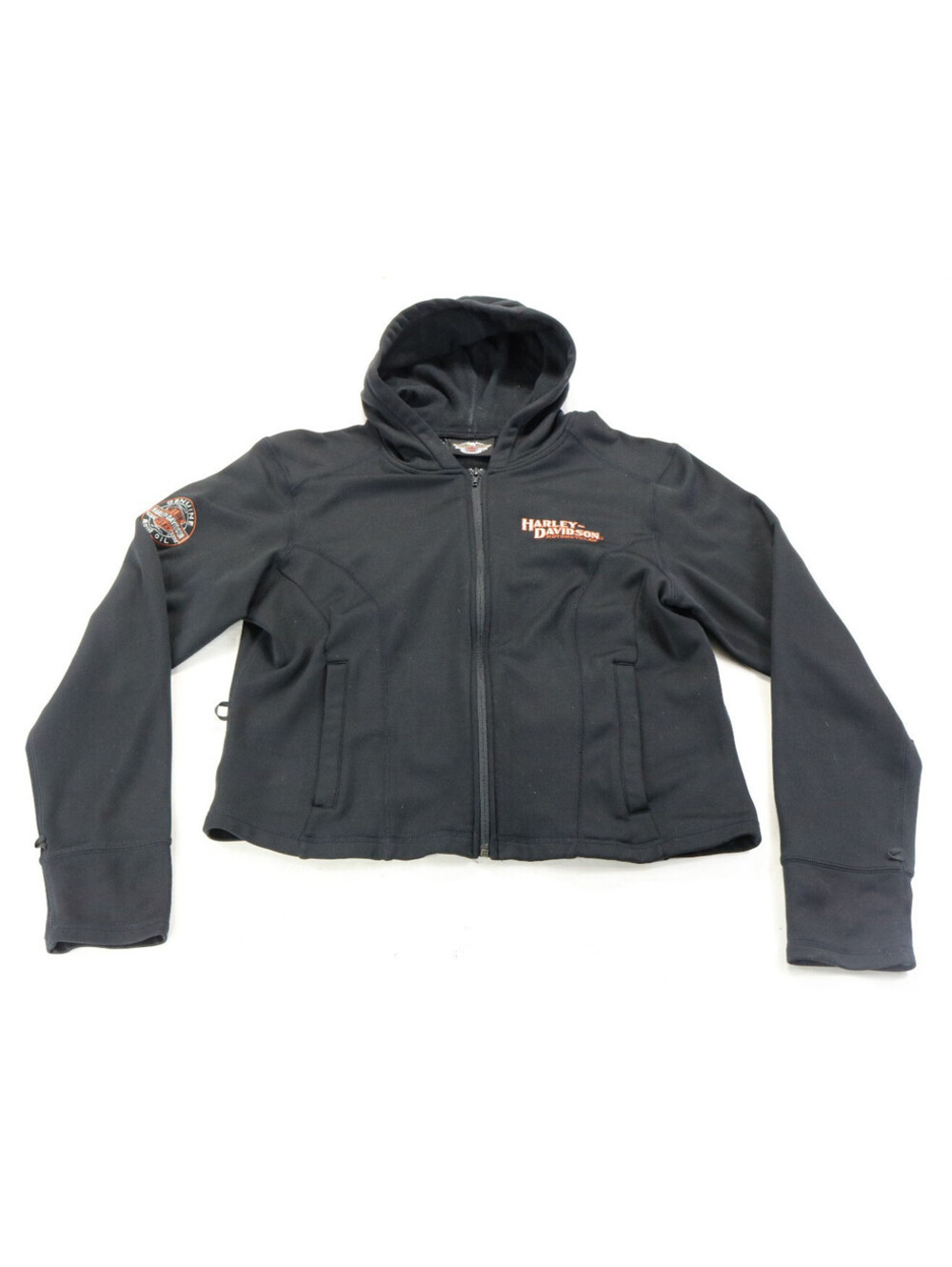 harley davidson removable hoodie liner jacket L black Miss Enthusiast 98142-09VW